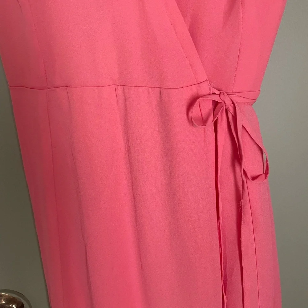 Abercrombie & Fitch Coral V-Neck Flutter Sleeve Wrap Dress Sz M